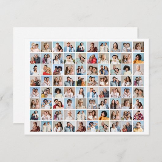 Invitation Créez votre propre collage de 80 photos (Devant / Derrière)