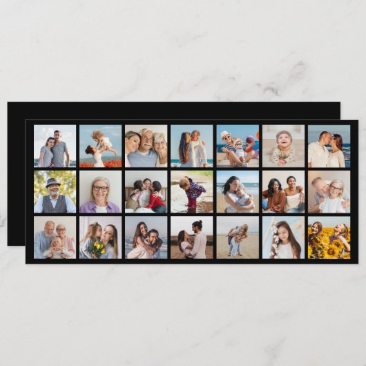 Invitation Créez votre propre collage photo 21 modifiable cou (Devant / Derrière)