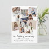 Invitation Créez votre propre collection de photos funéraille (Debout devant)