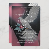 Invitation Créez votre propre colombe Mariage rétro blanche (Devant / Derrière)