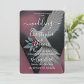 Invitation Créez votre propre colombe Mariage rétro blanche (Debout devant)