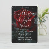 Invitation Créez votre propre fermeture Rose Rouge & Eau (Debout devant)