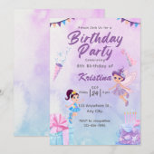 Invitation Créez votre propre Fille personnalisée Cute Fairy (Devant / Derrière)