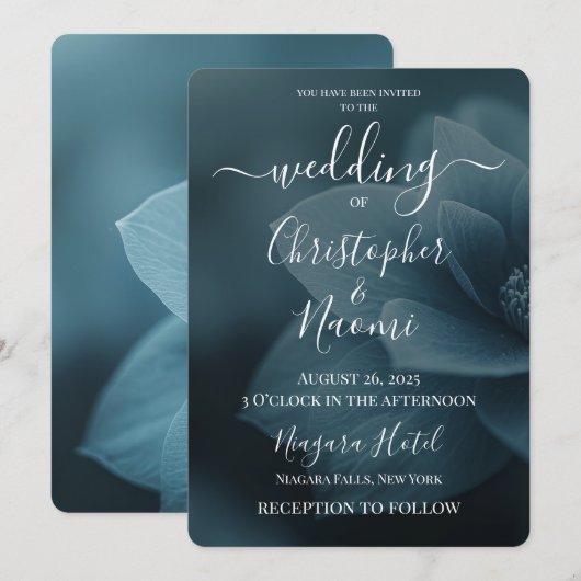 Invitation Créez votre propre fleur de rêve bleu (Devant / Derrière)