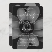 Invitation Créez votre propre fleur rétro B&W simple (Devant / Derrière)