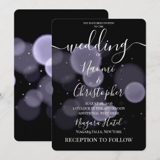 Invitation Créez Votre Propre Grand Bokeh Gras sur Mariage No