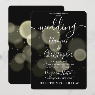 Invitation Créez Votre Propre Grand Bokeh Gras sur Mariage No