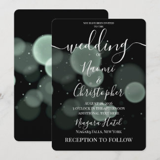 Invitation Créez Votre Propre Grand Bokeh Gras sur Mariage No