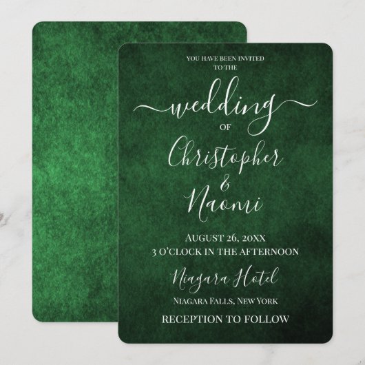 Invitation Créez votre propre Grunge Vert foncé (Devant / Derrière)