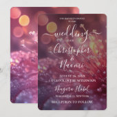 Invitation Créez votre propre Imaginaire Bokeh Flower rose (Devant / Derrière)