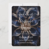 Invitation Créez votre propre joyau bleu foncé Flower (Devant)