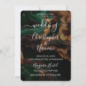 Invitation Créez votre propre marbre doré foncé vert (Devant)