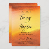 Invitation Créez votre propre Mariage Arrière - plan Orange p (Devant / Derrière)