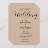 Invitation Créez votre propre Mariage beige Sepia (Devant / Derrière)