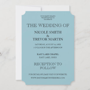 Invitation Créez votre propre - Mariage bleu Dusty