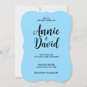 Invitation Créez votre propre Mariage bleu texte personnalisé