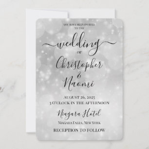 Invitation Créez votre propre Mariage de Bokeh White Lights