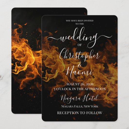 Invitation Créez Votre Propre Mariage de Feu (Devant / Derrière)