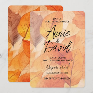 Invitation Créez votre propre Mariage de feuilles d'automne o