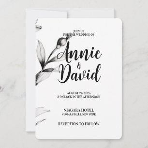 Invitation Créez votre propre - Mariage de fleurs esquissées