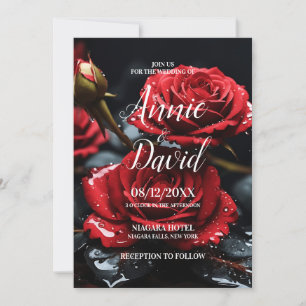 Invitation Créez votre propre Mariage de roses rouges