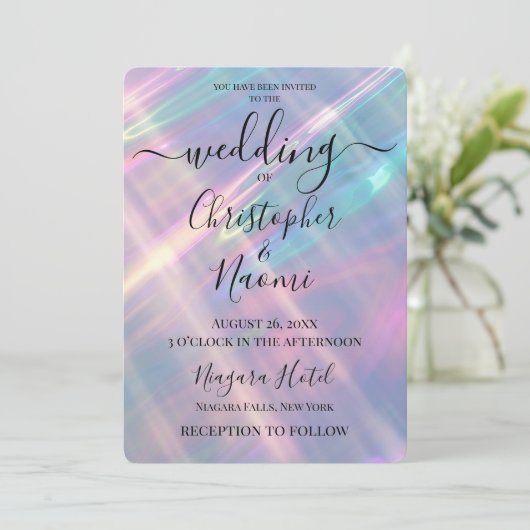 Invitation Créez votre propre Mariage d'eau solaire Iridescen (Debout devant)