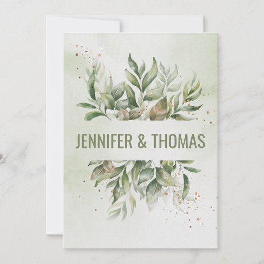 Invitation Créez votre propre mariage Feuille Eucalyptus pers (Devant)