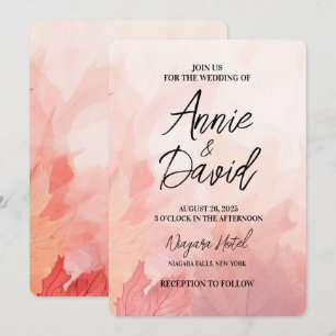 Invitation Créez votre propre Mariage Feuille rouge subtil pe