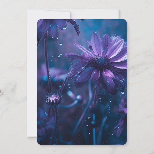 Invitation Créez votre propre Mariage Fleur sauvage bleu et v (Dos)