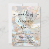 Invitation Créez votre propre Mariage Fleurs Iridescentes (Devant)