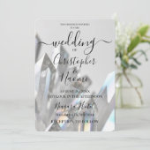 Invitation Créez votre propre Mariage gris cristal transparen (Debout devant)