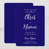Invitation Créez votre propre Mariage Indigo personnalisé (Devant / Derrière)