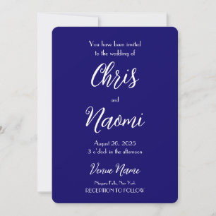 Invitation Créez votre propre Mariage Indigo personnalisé
