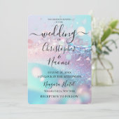 Invitation Créez votre propre Mariage Iridescendant rose et c (Debout devant)