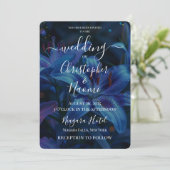 Invitation Créez votre propre Mariage Lily Bleu Profond (Debout devant)