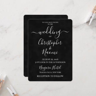 Invitation Créez Votre Propre Mariage Noir Personnalisé