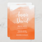 Invitation Créez votre propre Mariage Ombre d'aquarelle orang (Devant / Derrière)