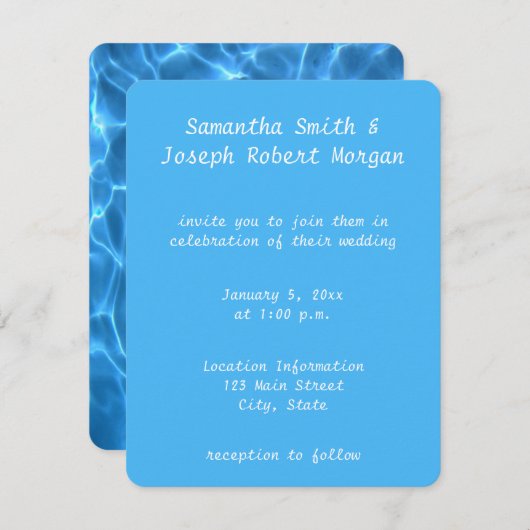 Invitation Créez votre propre Mariage photo de piscine (Devant / Derrière)