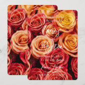 Invitation Créez votre propre Mariage Rose orange (Devant / Derrière)