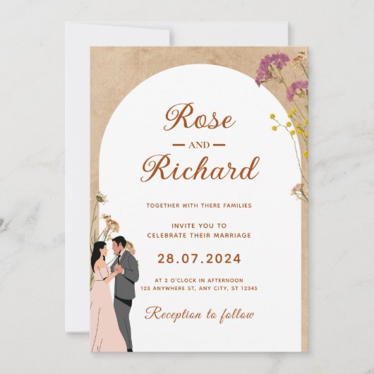 Invitation Créez votre propre Mariage rustique simple et élég (Devant)