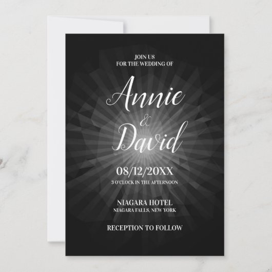 Invitation Créez votre propre Mariage Sunburst Polygon (Devant)