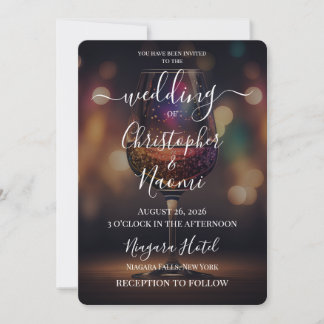 Invitation Créez Votre Propre Mariage Verre à Vin Pailleté