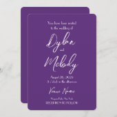 Invitation Créez votre propre Mariage violet (Devant / Derrière)