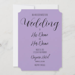 Invitation Créez votre propre Mariage violet