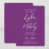 Invitation Créez votre propre Mariage violet (Devant / Derrière)