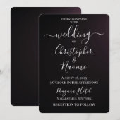 Invitation Créez votre propre - minimaliste foncé (Devant / Derrière)