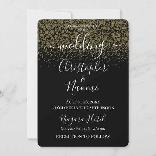 Invitation Créez votre propre Noir avec Parties scintillant d (Devant)