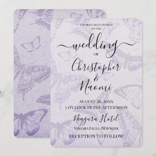 Invitation Créez votre propre papier Papillon Vintage doux
