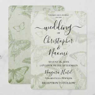 Invitation Créez votre propre papier Papillon Vintage doux