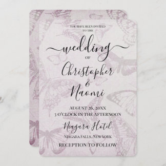 Invitation Créez votre propre papier Papillon Vintage doux